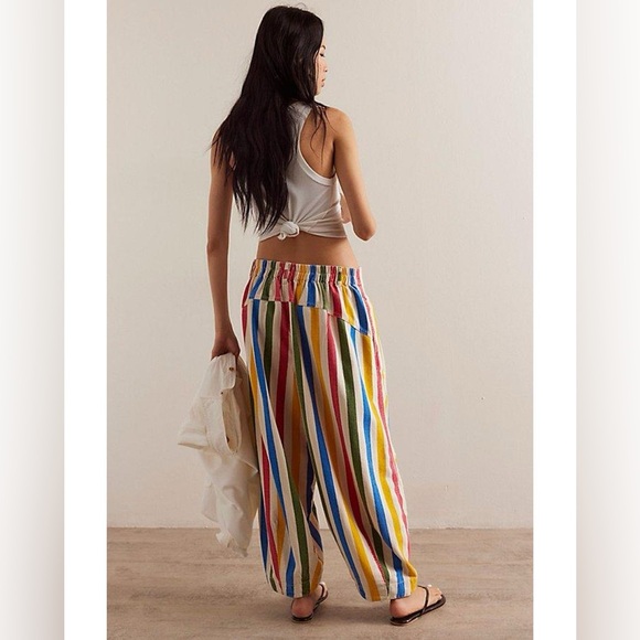 Free People We The Free Ridley Baja Pull On Trouser Pant Stripe Women Size Small - Picture 4 of 11